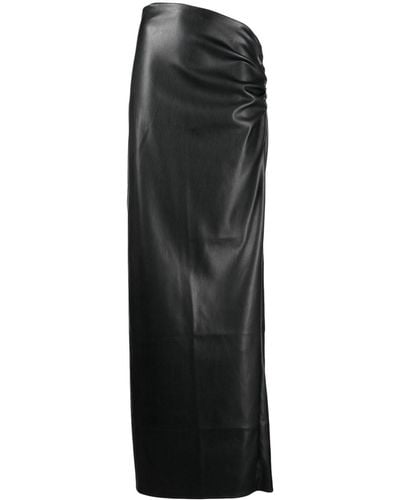 Atlein Falda de cintura alta con detalle fruncido - Negro