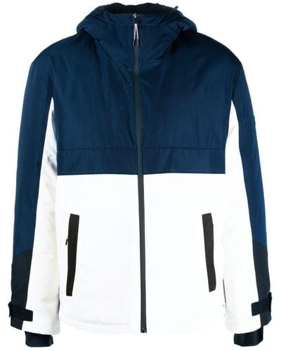 Yves Salomon Kapuzenjacke mit Logo-Patch - Blau