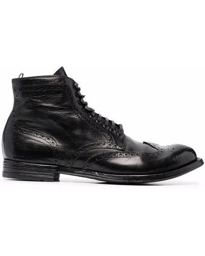 Officine Creative Anatomia Leather Lace-up Boots - Black
