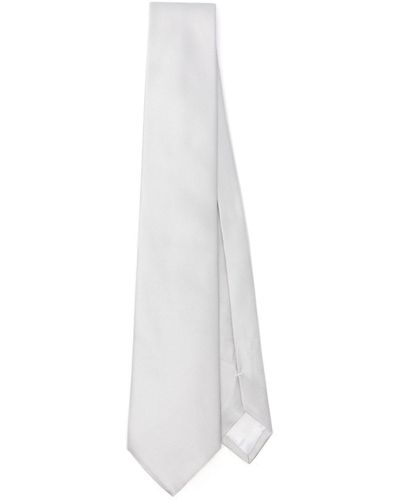 Emporio Armani Krawatte aus Seiden-Faille - Weiß