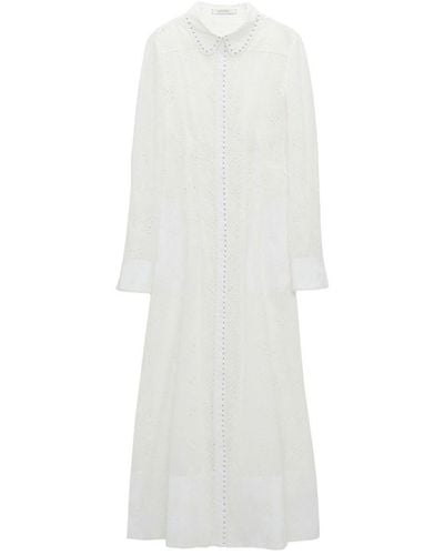 Dorothee Schumacher Robe-chemise à broderies - Blanc