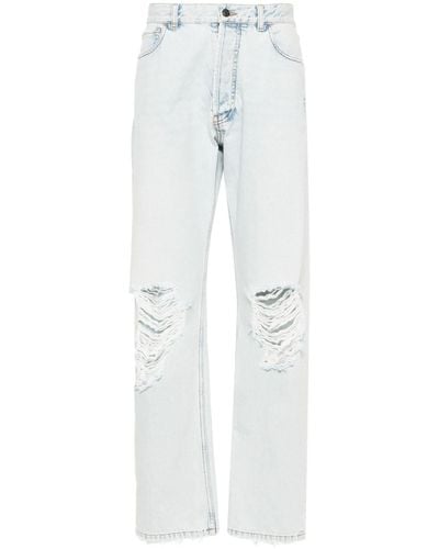 The Row Burted distressed straight jeans - Bleu