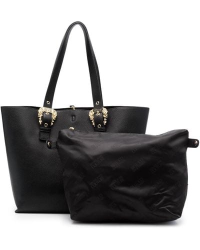 Versace Logo-buckle Tote Bag - Black