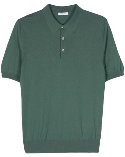 Boglioli Fine-knit cotton polo shirt - Verde