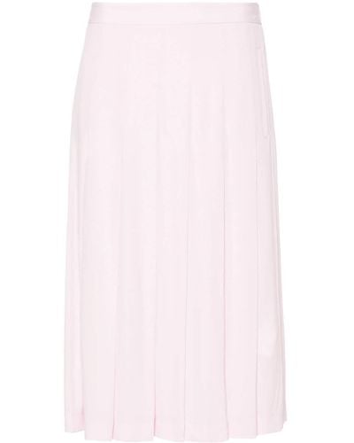 N°21 Pleated Crepe Midi Skirt - Pink