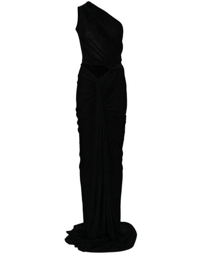 Rick Owens One-shoulder draped gown - Nero