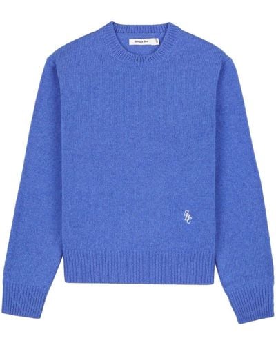 Sporty & Rich SRC Pullover aus Wolle - Blau