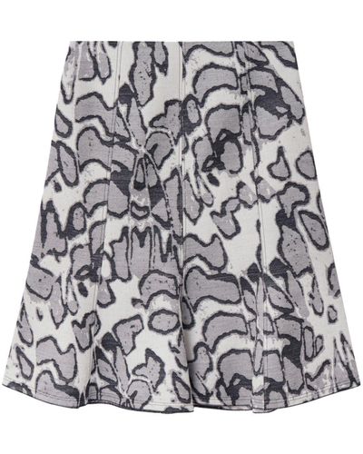 Stella McCartney Abstract Moth Jacquard Skirt - Grey