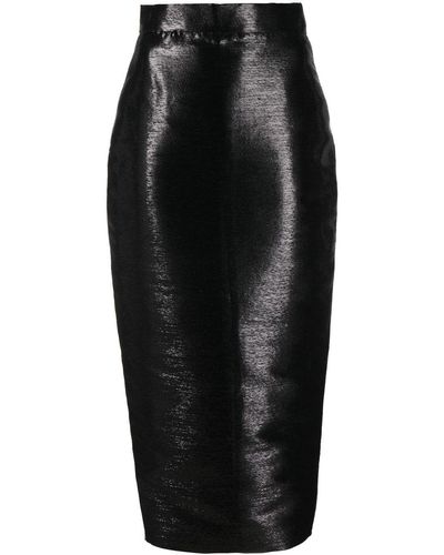 Concepto Fitted High-waisted Midi Skirt - Black