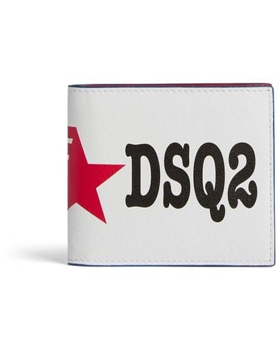 DSquared² Portefeuille en cuir à logo imprimé - Blanc