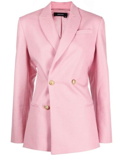 ANOUKI Double-breasted Blazer - Pink