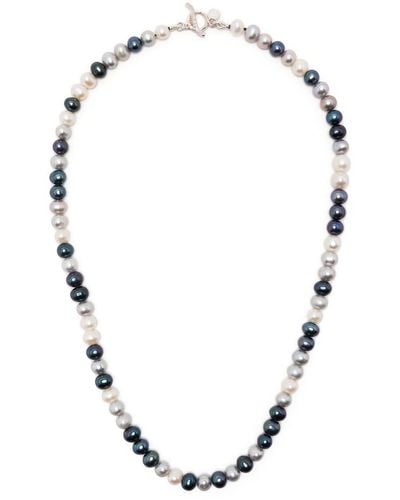 Dower & Hall Story Freshwater-peark Necklace - Blue