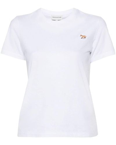 Maison Kitsuné T-Shirt mit Fuchs-Motiv - Weiß