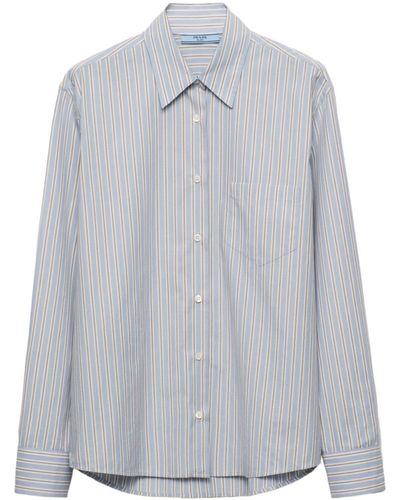 Prada Striped Cotton Shirt - Gray