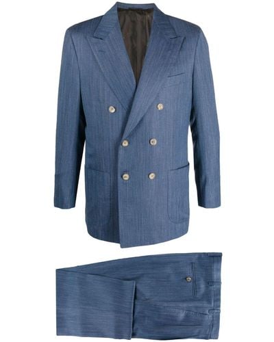 Kiton Doppelreihiger Anzug - Blau