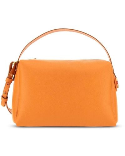 Hogan Maxi H Plexi Leather Tote Bag - Orange