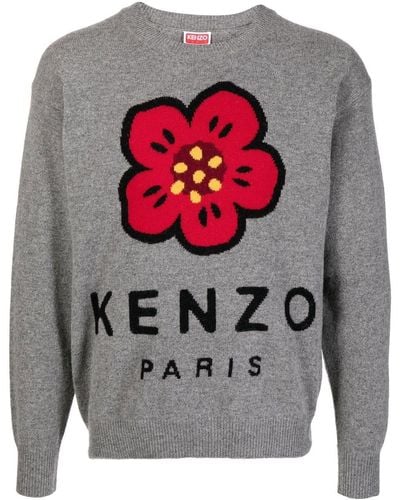 KENZO Jersey Boke Flower con cuello redondo - Gris