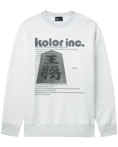 Kolor Sweat en coton à imprimé graphique - Blanc