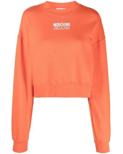 Moschino Sweater Met Logoprint - Oranje