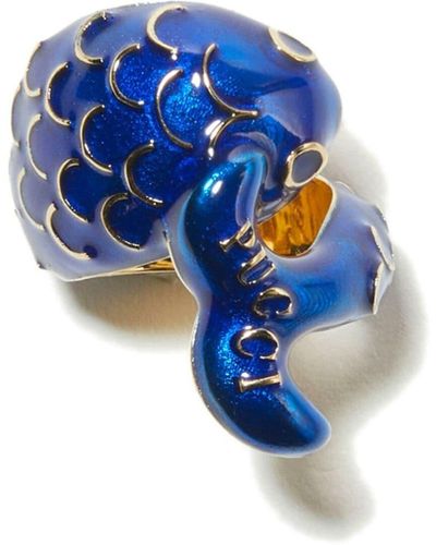 Emilio Pucci Aquarius Glittered Ring - Blue