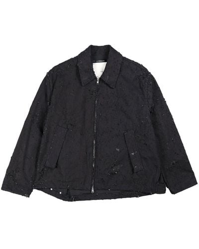 Song For The Mute Bullet Hole Denim Jacket - Blue