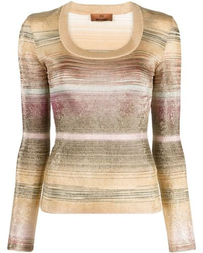 Missoni Lamé-effect Striped Sweater - Brown
