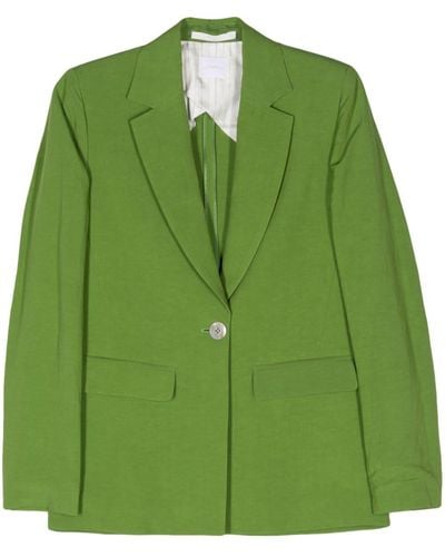 ..,merci Notched-lapels Single-breasted Blazer - Green