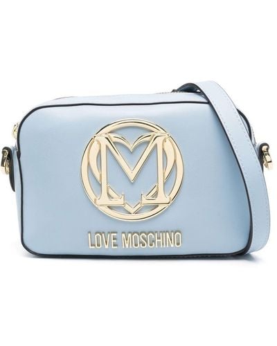 Love Moschino Boekentas Met Logoplakkaat - Blauw