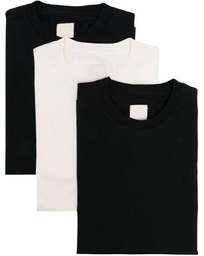 Emporio Armani Logo-patch Cotton T-shirts (pack Of Three) - Black