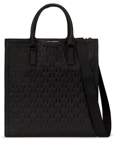 Karl Lagerfeld K/loom Leather Tote Bag - Black