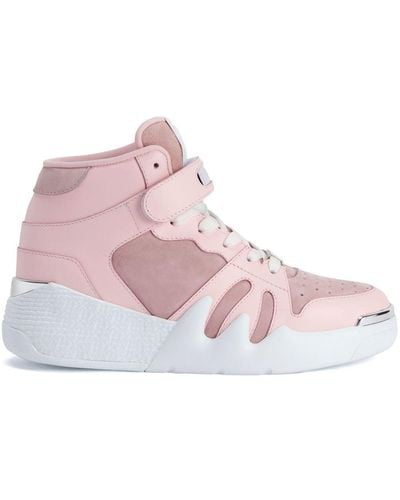 Giuseppe Zanotti High-top Suede-panel Sneakers - Pink