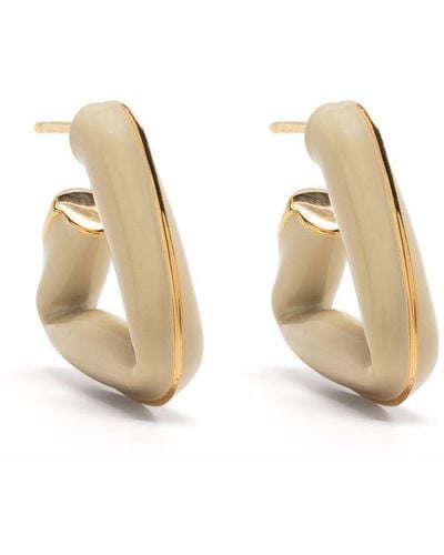 Bottega Veneta Triangle Hoop Earrings - Metallic