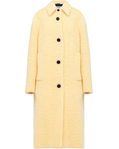 Prada Single-breasted Bouclé Coat - Multicolour