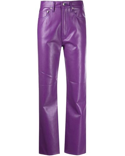 Agolde Pantalones de cuero - Morado