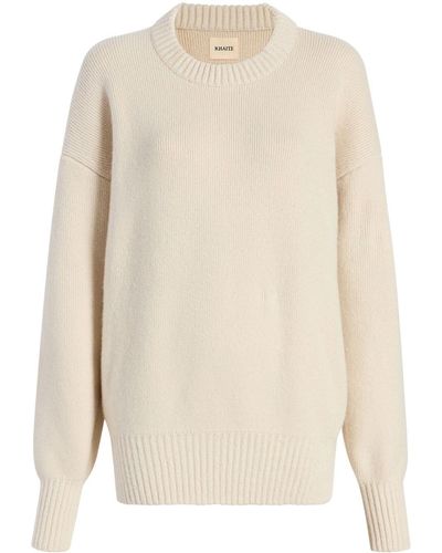 Khaite Corso Crew-neck Cashmere Sweater - Natural