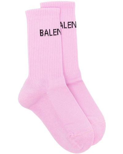 Balenciaga Socken mit Logo-Print - Pink