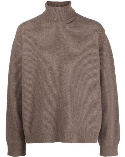 Paura Roll-neck Knit Jumper - Brown