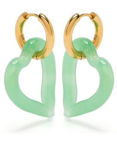 SANDRALEXANDRA Heart Of Glass Drops Earrings - Green