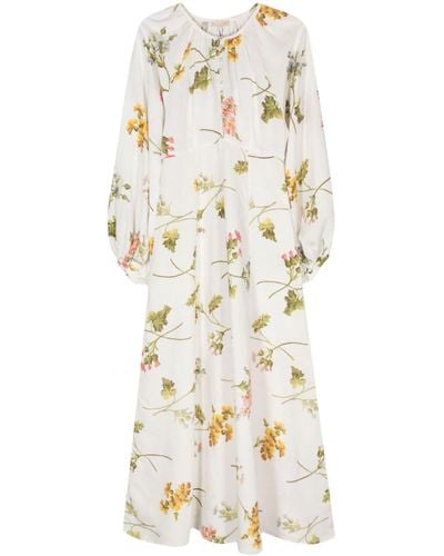 byTiMo Floral-print Linen Maxi Dress - Natural