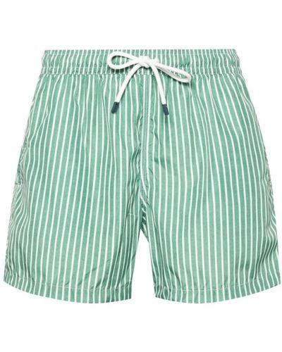 Fedeli Madeira Riga-pattern Swim Shorts - Green