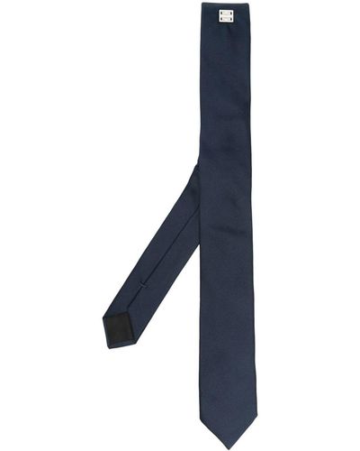 Givenchy Seidenkrawatte mit Logo-Schild - Blau