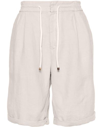 Brunello Cucinelli Slub-texture Linen Shorts - Natural