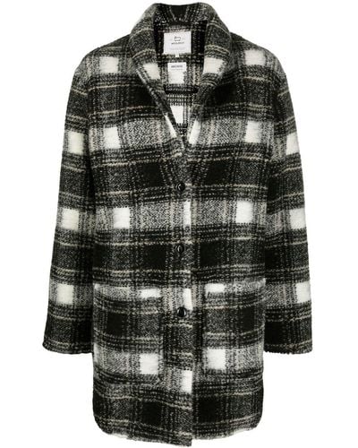 Woolrich Checked Coat - Black