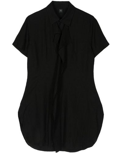 Y's Yohji Yamamoto Ry/li Ruffled Shirt - Black