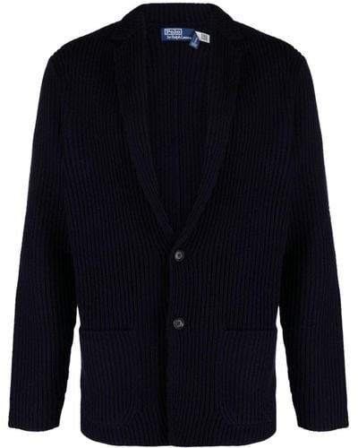 Polo Ralph Lauren Grofgebreid Vest Van Wolblend - Blauw