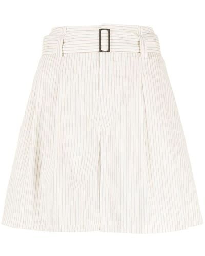 Forme D'expression Belted Flared Shorts - White
