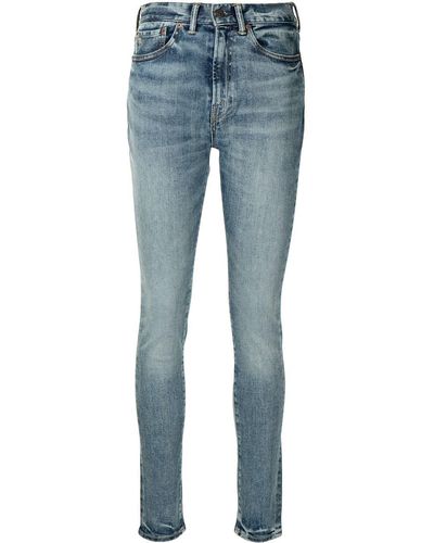 RRL Jeans skinny a vita alta - Blu
