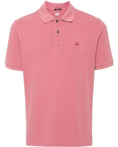 C.P. Company Logo-embroidered Polo Shirt - Pink