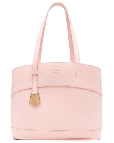 Ferragamo Charming Leather Tote Bag - Pink