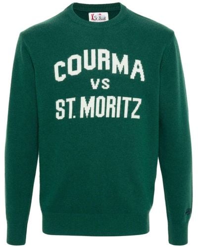 Mc2 Saint Barth Courma Vs St. Moritz-jacquard Jumper - Green